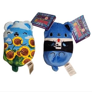 NWT Bears vs Donuts Boss Bear & Sunflower Bear 4" Plush Lot Cepia Blind Bag Toys